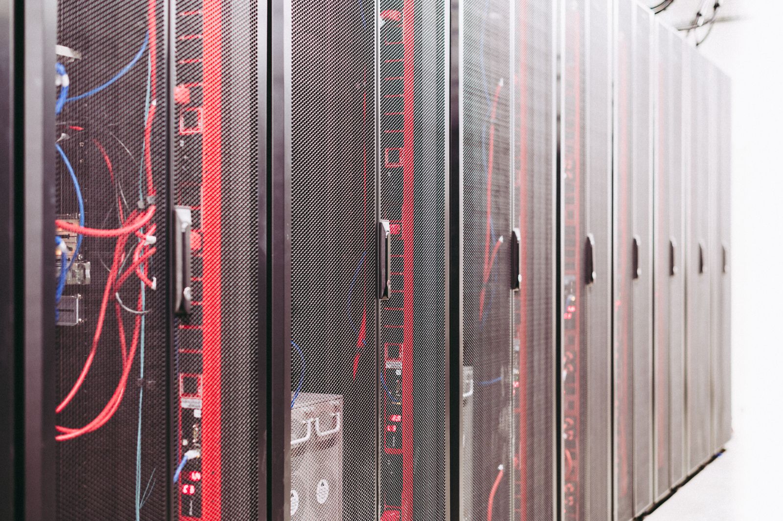 Network racks and cabling in a data center